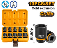 INGCO 10-Piece 1/2" Impact Socket Set | HKISSD12101
