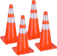 Road Safety PVC Waterproof Orange White Reflective Tape Traffic Cone