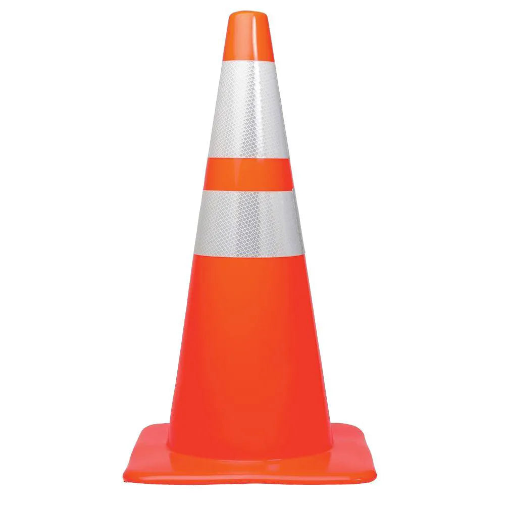 Road Safety PVC Waterproof Orange White Reflective Tape Traffic Cone