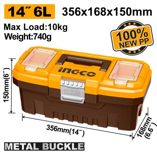 Ingco 740g 356mm 14" Plastic Tool Box | PBX1402 Ingco