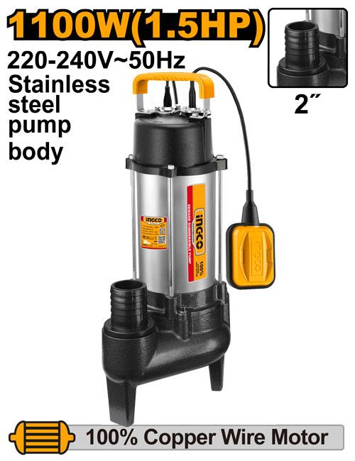 Ingco 1100W (1.5HP) Sewage Submersible Pump | SPDS110068 Ingco