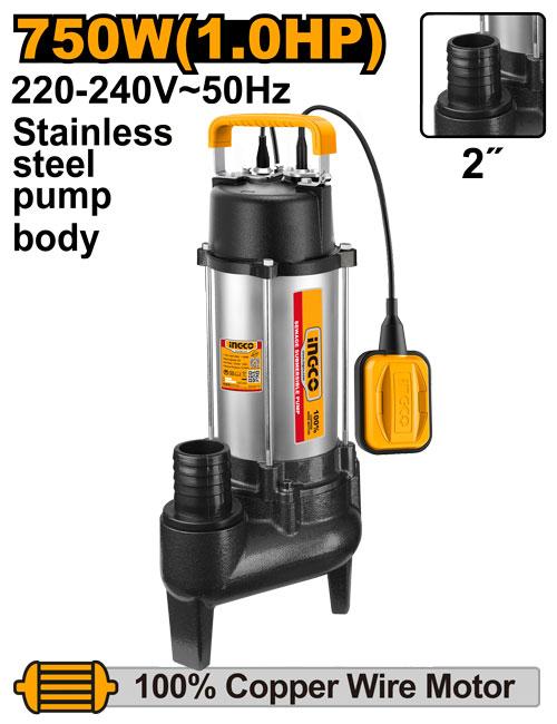 Ingco 750W (1.0HP) Sewage Submersible Pump | SPDS75068 Ingco