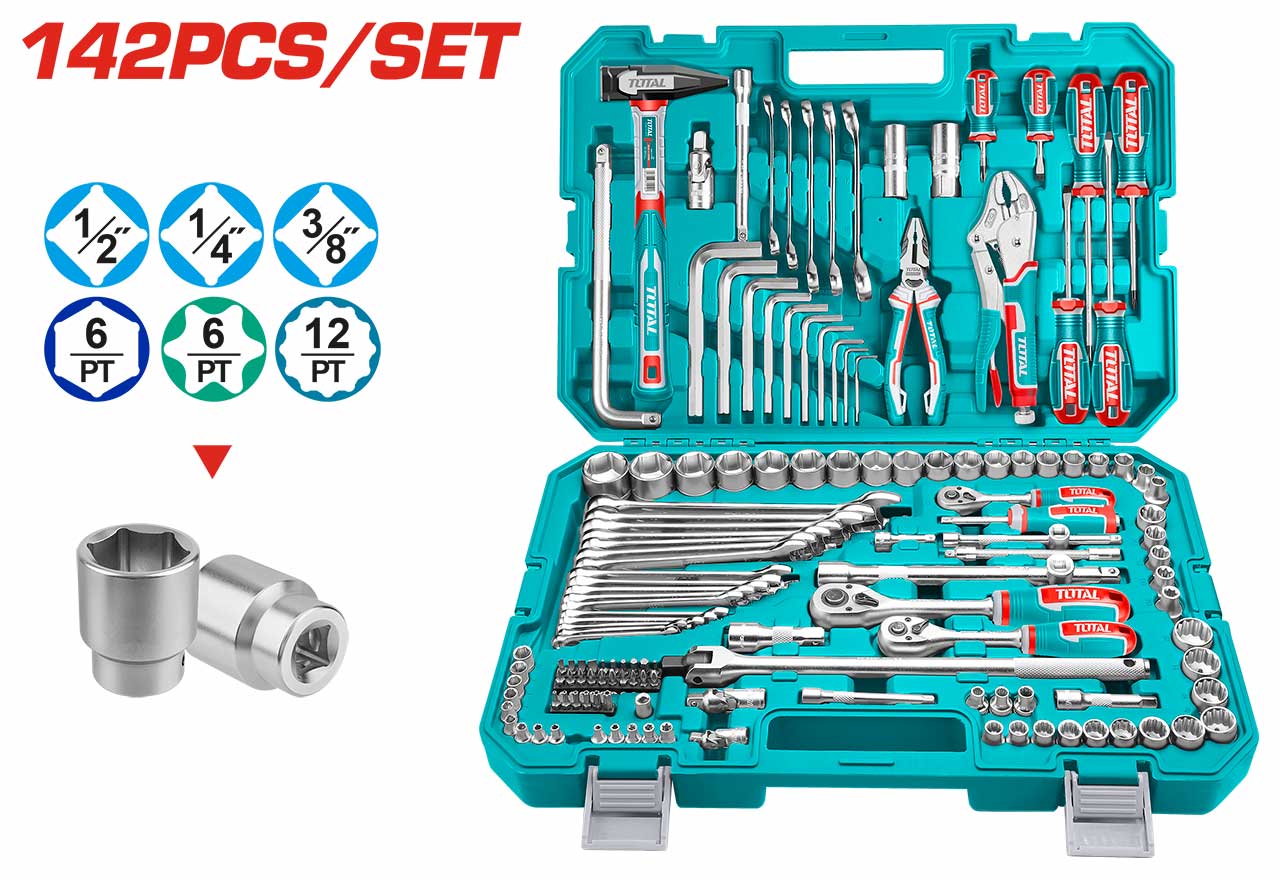 Total 142 Pcs Combination Tools Set THKTHP21426