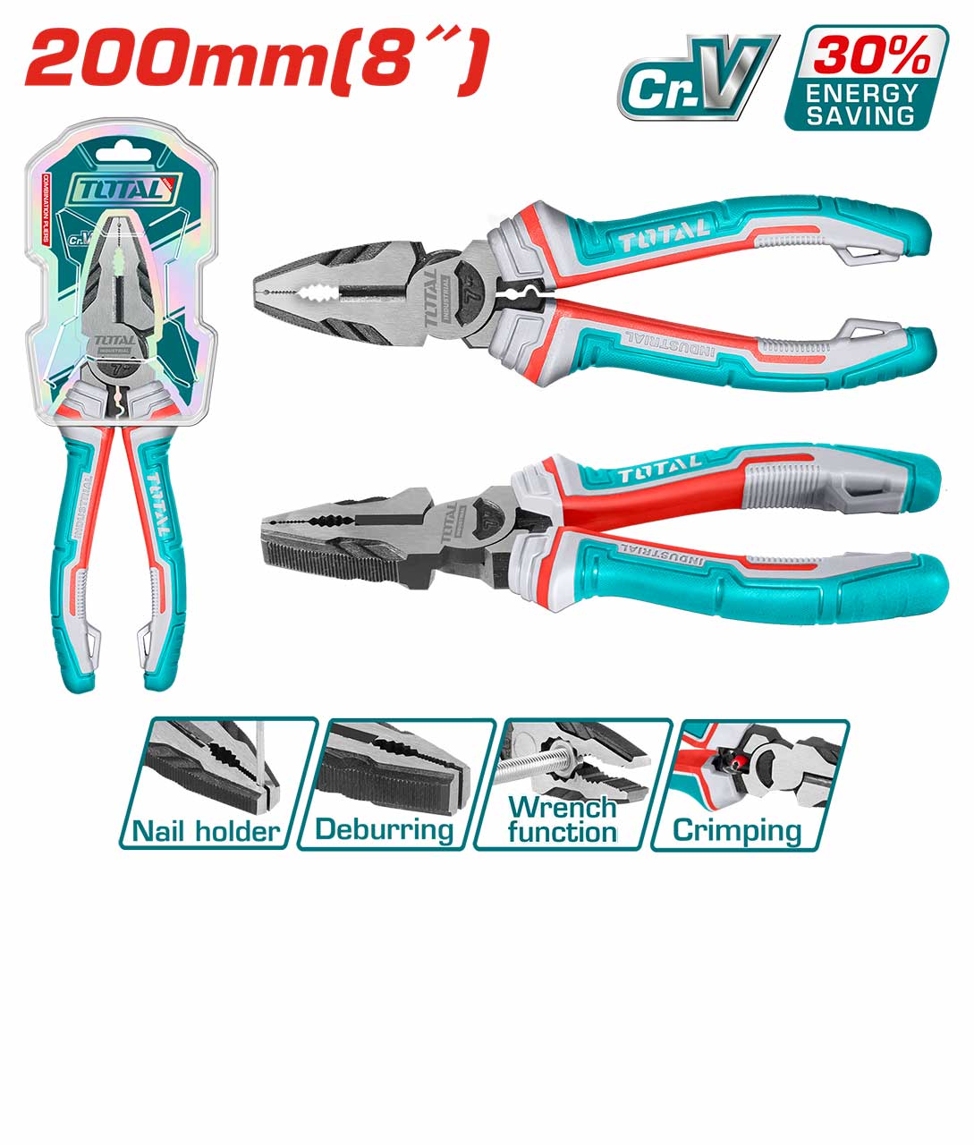 Total High Leverage Combination Pliers THT210806S