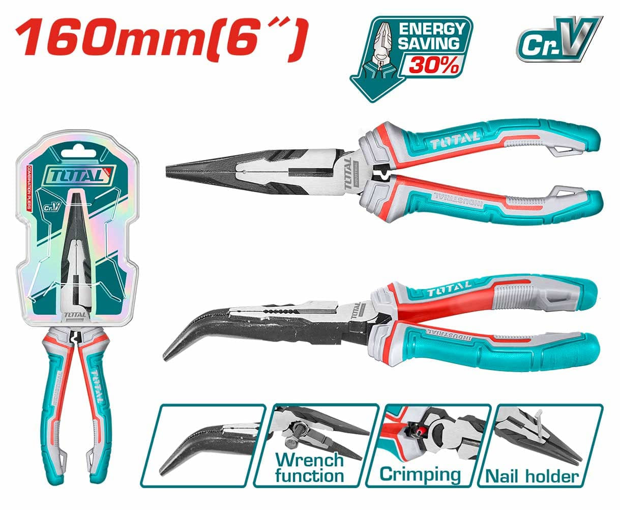 TOTAL High leverage bent nose pliers THT24616S available at marisons