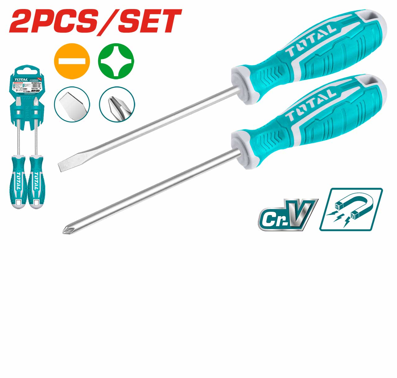 Total 2 Pcs Screwdriver Set THT250201