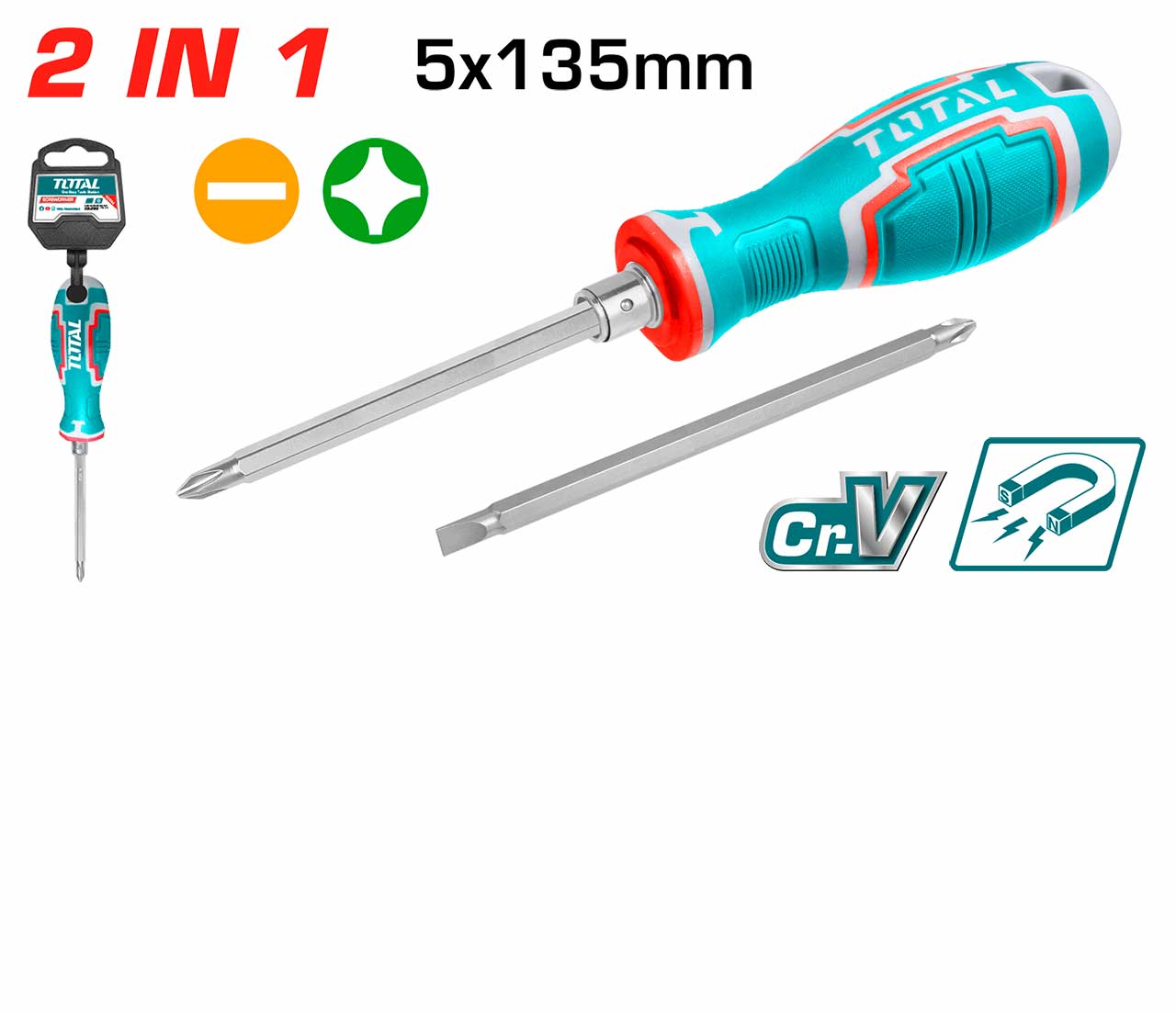 Total 2 IN 1 Screwdriver Set THT250226