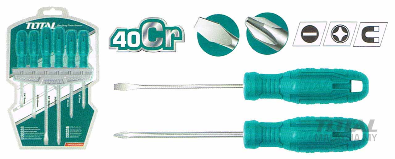 Total 6 pcs Screwdriver Set THTDC250601