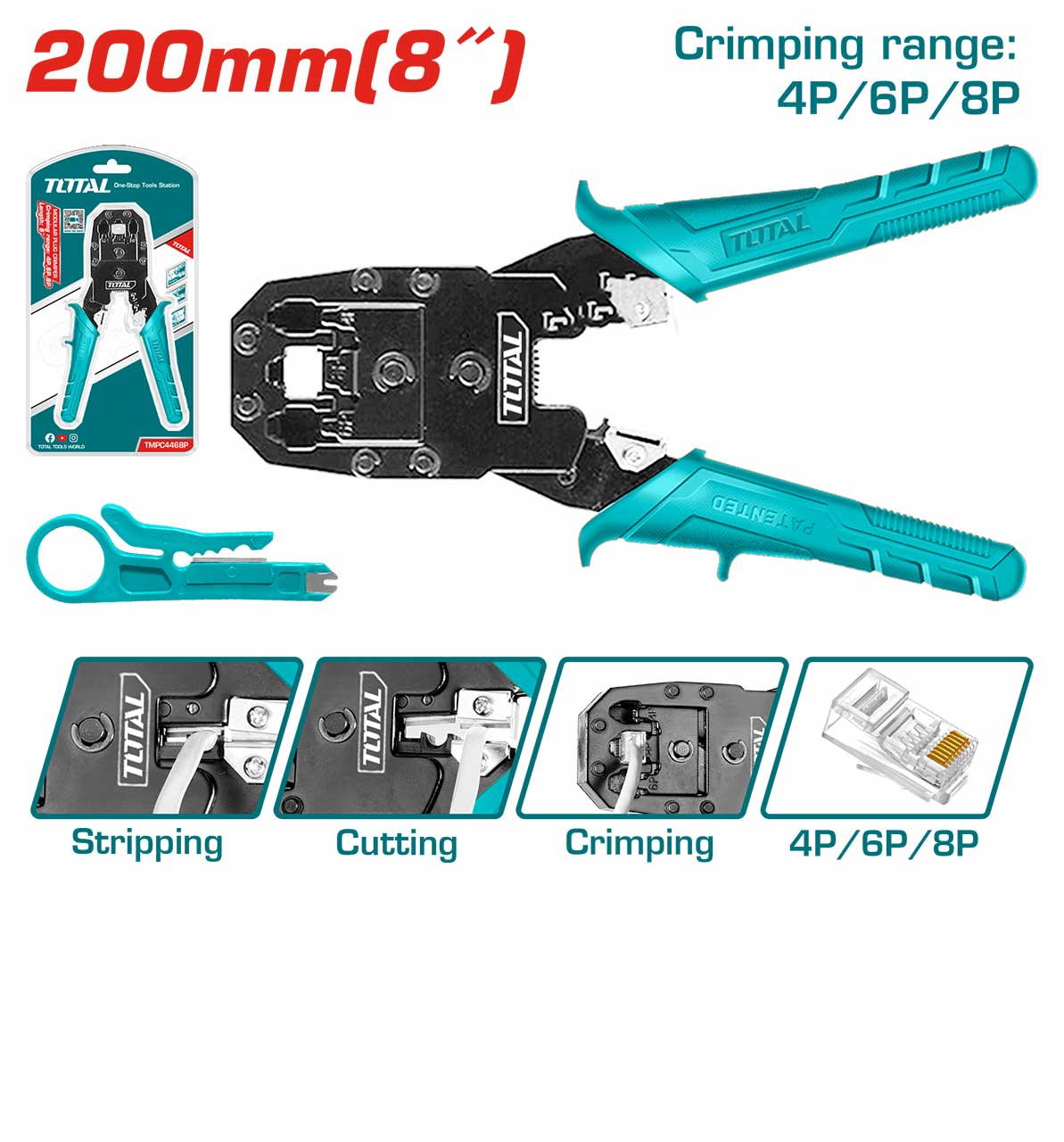 Total Modular Plug Crimper TMPC4468P