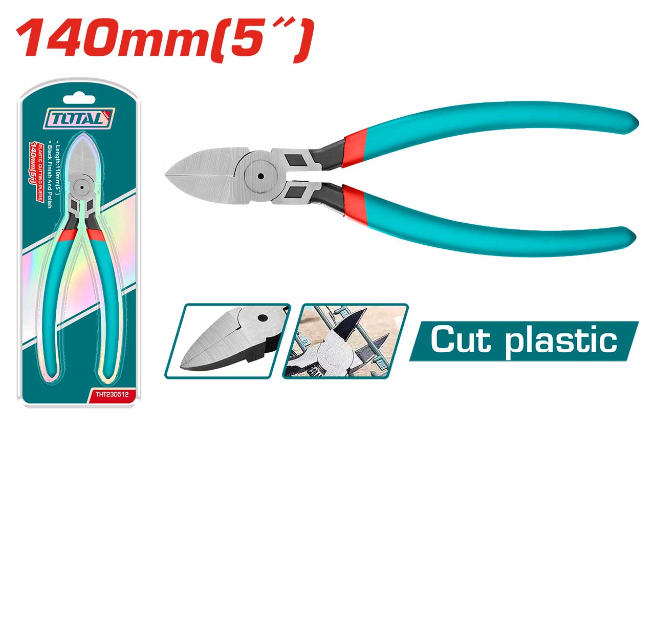 Total Plastic Cutting Pliers 5" | THT230512