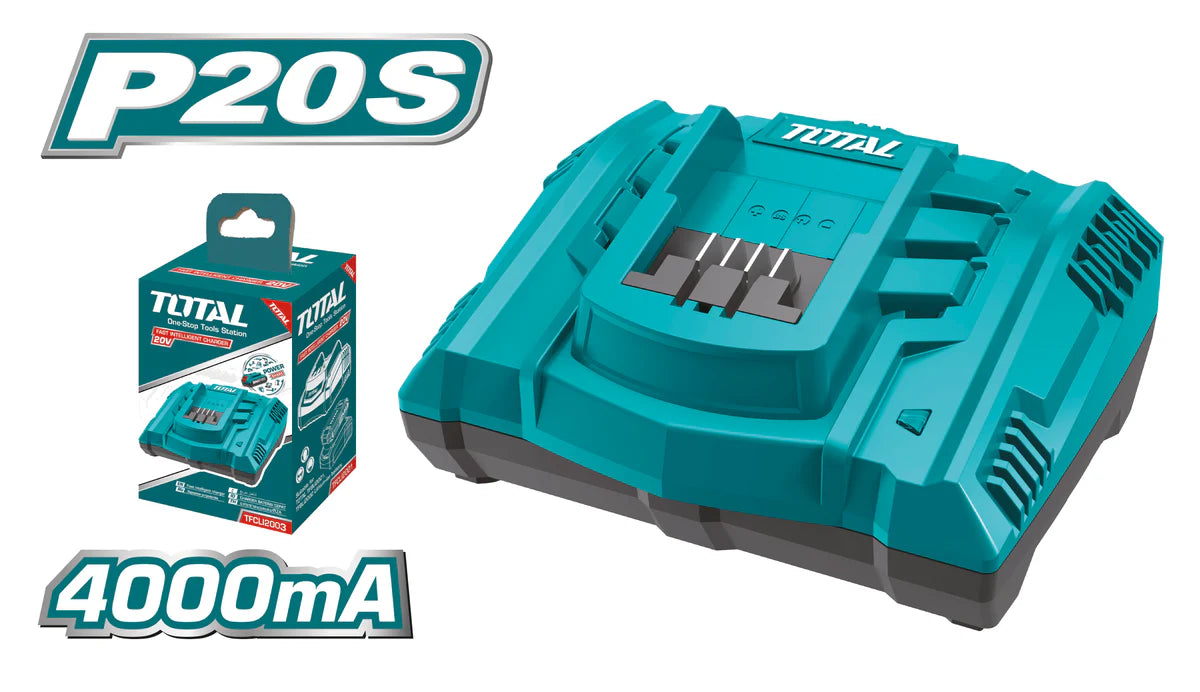 TOTAL TFCLI2003 20V Fast Intelligent Charger 4.0A for P20S Lithium-Ion Batteries