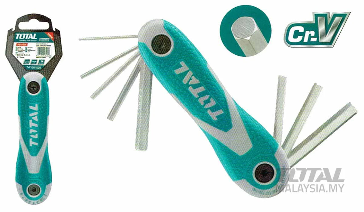 TOTAL THT1061826 8pc Pocket Hex Key Set 2-8mm Folding CR-V