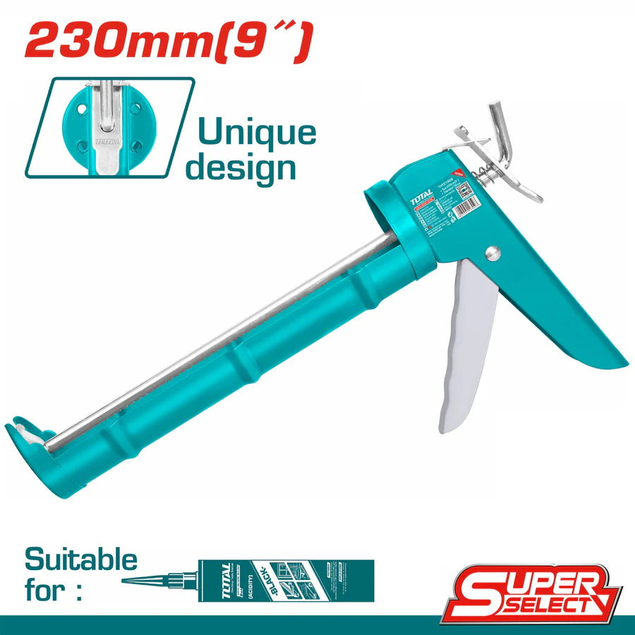 "TOTAL THT21809 9-Inch Heavy Duty Caulking Gun with Iron Shank"
