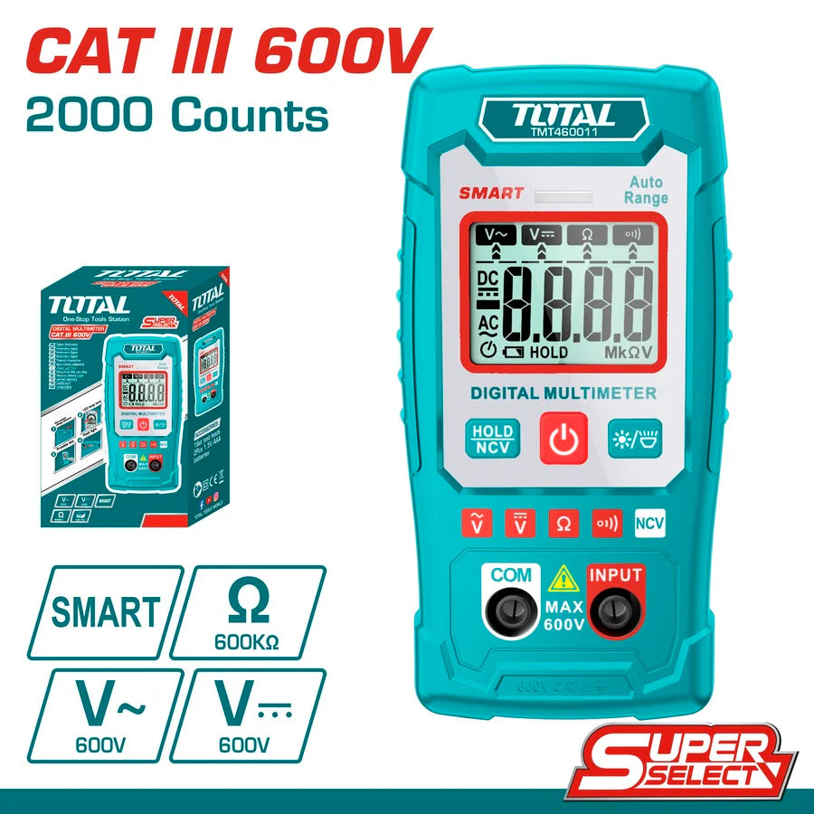 Total TMT460011 Digital Multimeter - True RMS, NCV, 600V