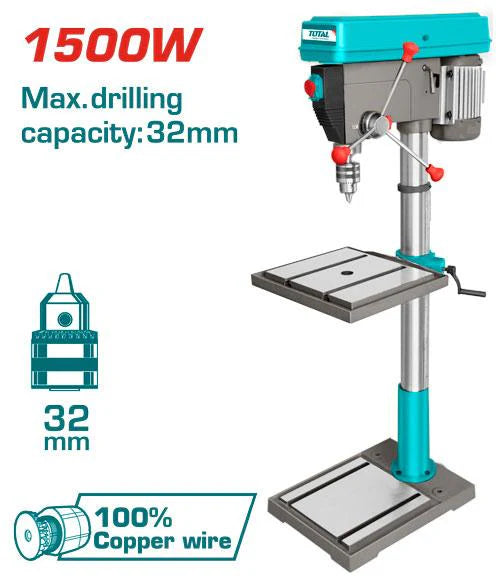 Total 1500W Heavy Duty Industrial Drill Press | TDP3211005