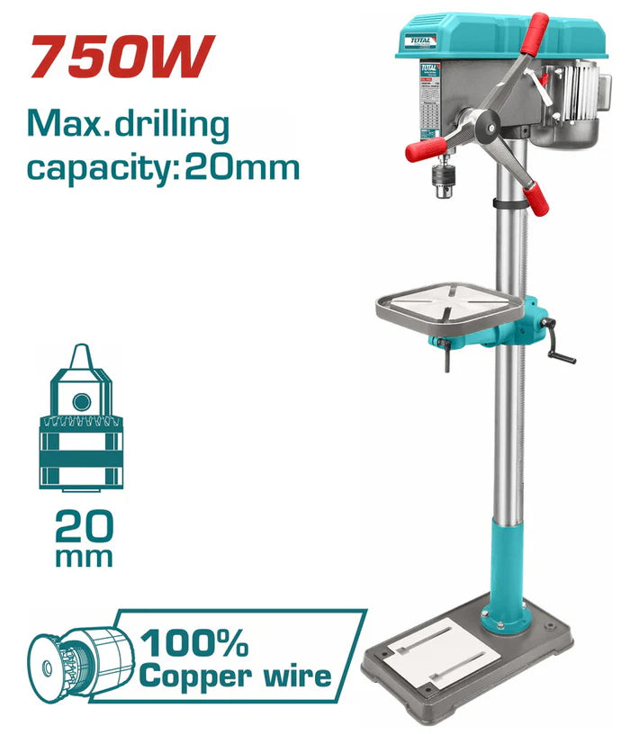 Total 750W Professional Bench Drill Press 20mm | TDP207505
