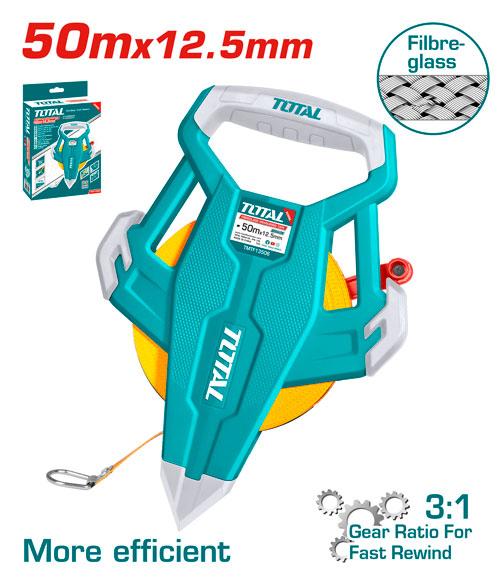 Total 50M x 12.5mm Fibreglass Long Tape TMTF13506