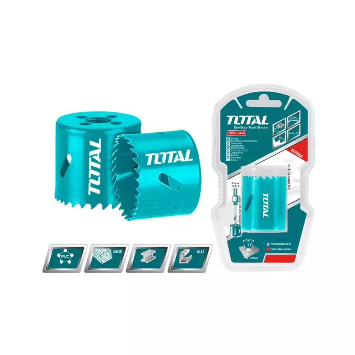 TOTAL TAC410441 HSS Bi-Metal Hole Saw 44mm M3 Blade