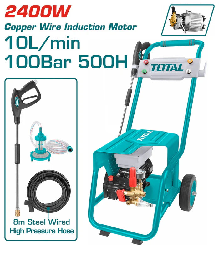 TOTAL TGT11176 2400W Commercial High Pressure Washer - 100Bar
