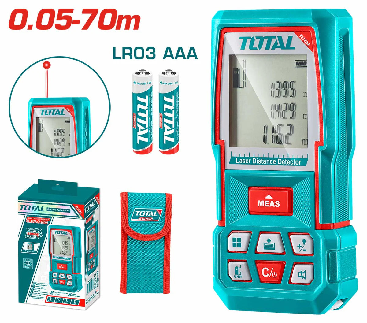 Total TMT57026 70M Laser Distance Meter Multiple Functions