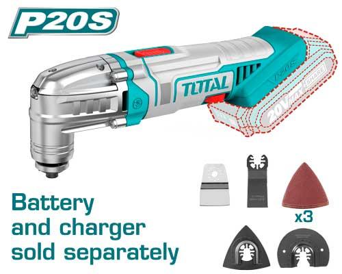TOTAL TMLI2022 20V Cordless Multi-Tool with Sanding and Cutting Accessories