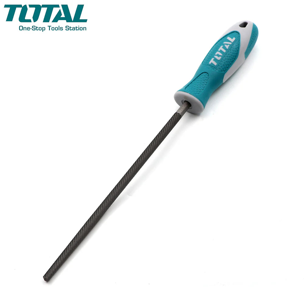 Total Round Wood File 200mm THT91786 - T12 Steel, Ergonomic