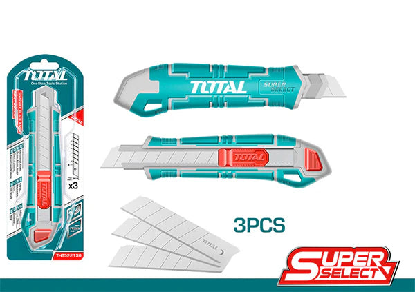 Total 18mm Professional Snap-Off Utility Knife with Auto-Lock | THT522136