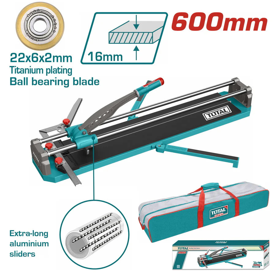 Total 600mm Manual Tile Cutter - 16mm Max Cut THT576003