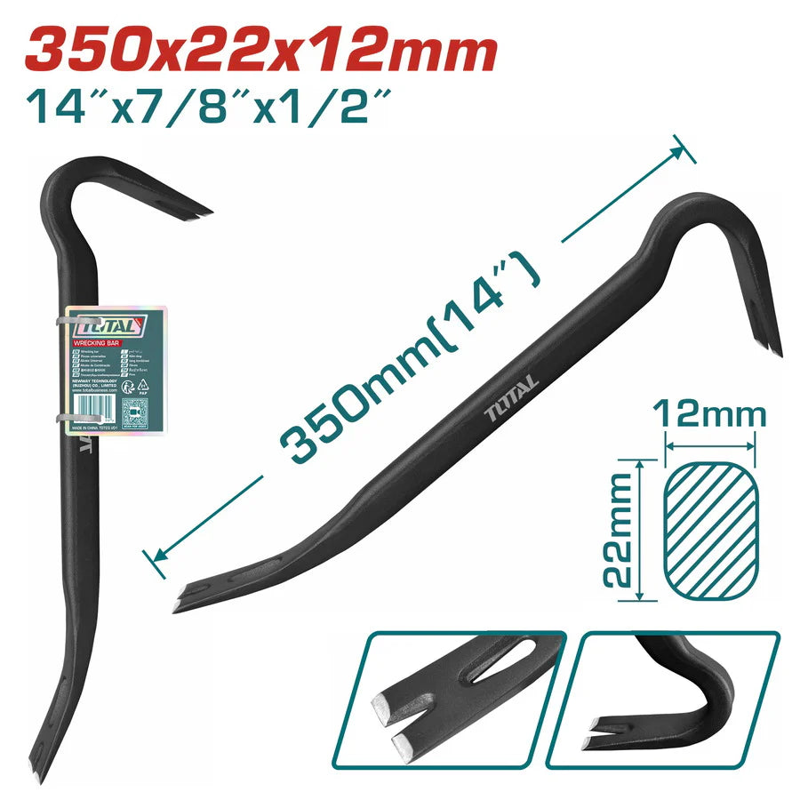 TOTAL THT431142 Wrecking Bar 350mm (14") Hexagonal