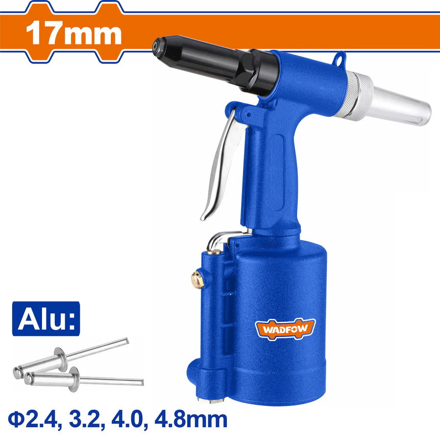 WADFOW Pneumatic Hydraulic Air Riveter with 4 Nosepieces WAT6517