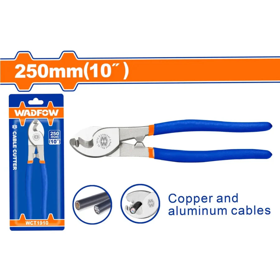WADFOW 10-Inch Precision Cable Cutter with High-Leverage Shear Jaws WCT1910