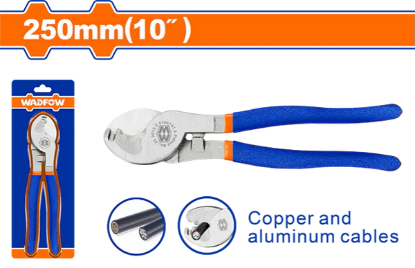WADFOW 10-Inch Heavy Duty Cable Cutter with Polished Anti-Rust Jaws WCT2610