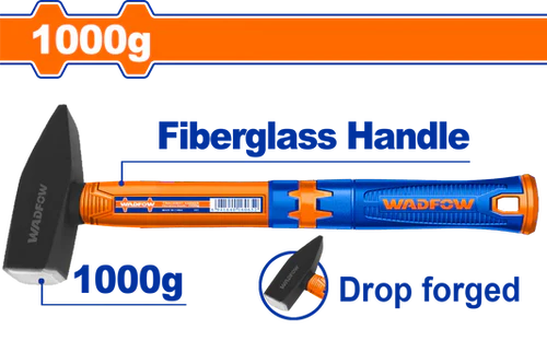 WADFOW 1000g Machinist Hammer Drop Forged Steel Head Fiberglass Handle Heavy Engineering Hammer WHM1310 Wadfow