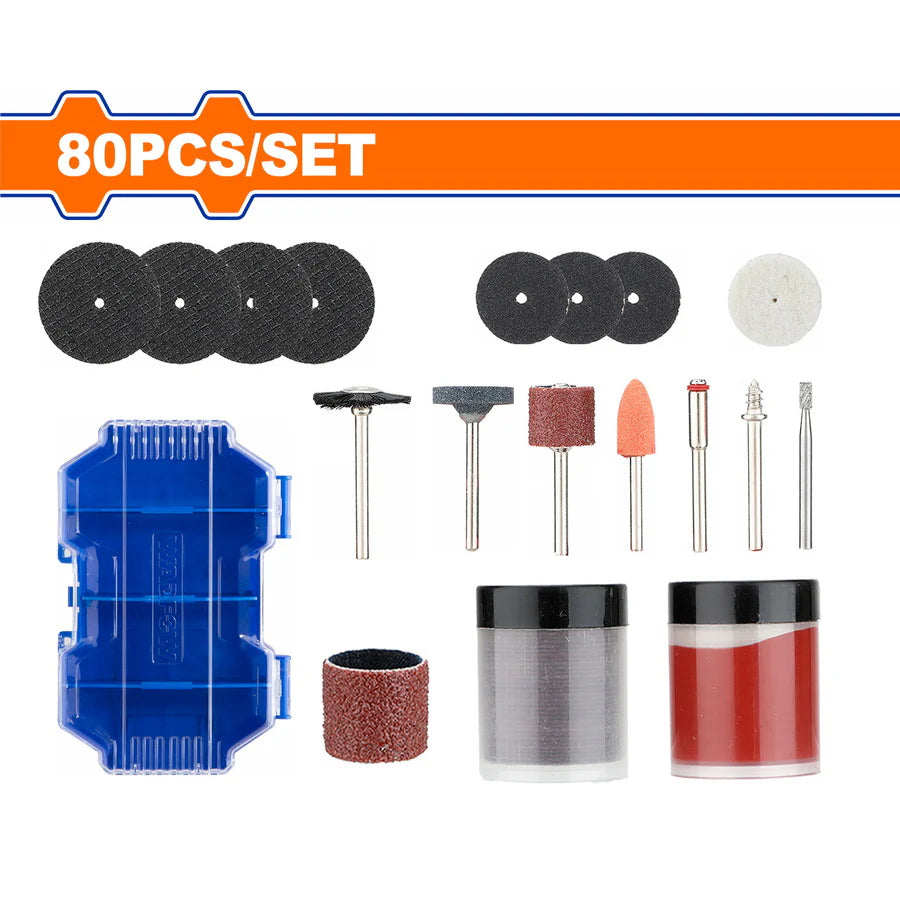WADFOW 80-Piece General Purpose Mini Drill Accessory Set WRR7080 Wadfow