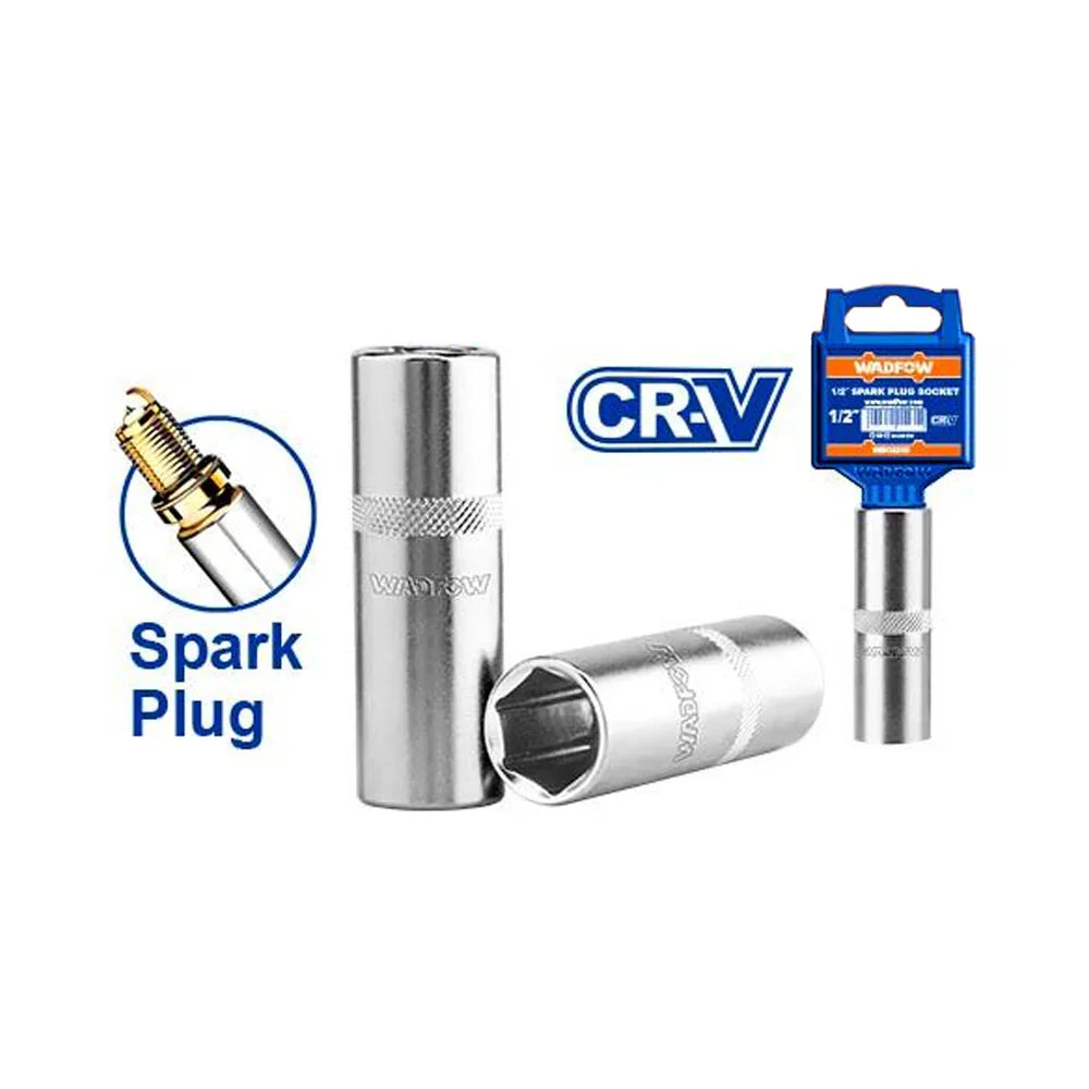 WADFOW 1/2" Drive 16mm Spark Plug Socket Cr-V Deep Socket Removal Tool WSC4216 Wadfow