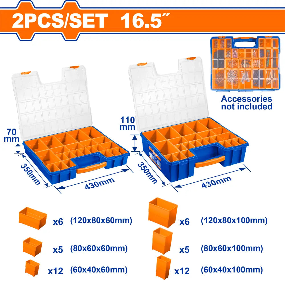wadfow 2 pcs plastic organizer set