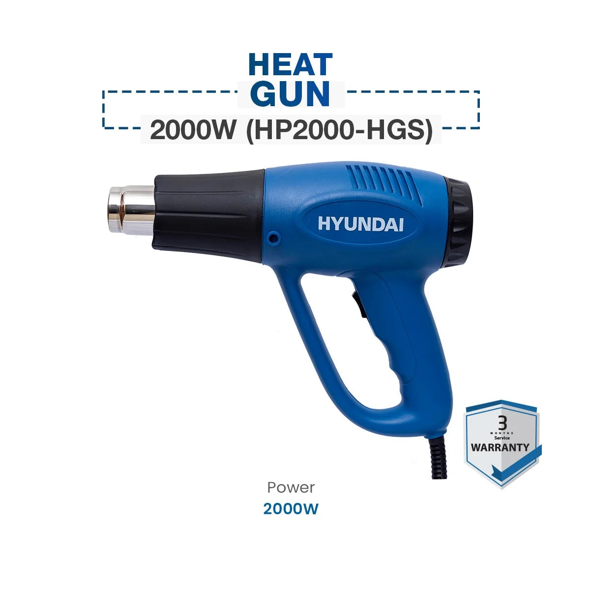 HYUNDAI 2000W Hot Air Heat Gun with Nozzle Set HP2000-HGS Hyundai