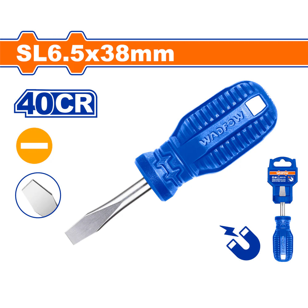 Wadfow Slotted WADFOW 6.5mm x 150mm Slotted Flat Head Screwdriver with Magnetic Tip WSD3261r WSD3261