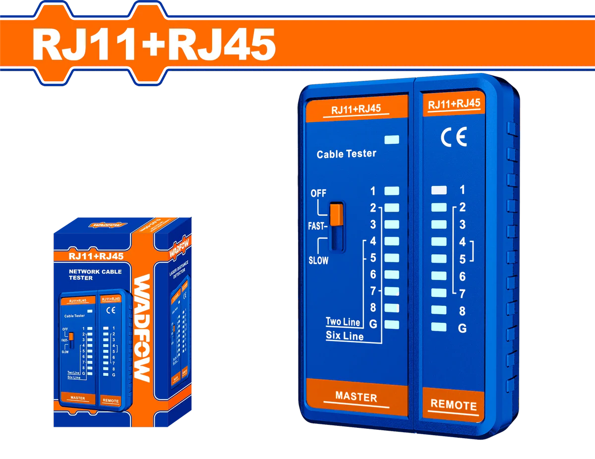 WADFOW Network Cable Tester for RJ45 Ethernet and RJ11 Telephone Lines WTP9501