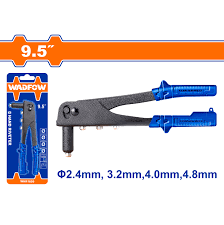 WADFOW 9.5 Inch Hand Riveter Professional Pop Rivet Gun with 4 Nozzle Sizes and Wrench WHR1609 Wadfow