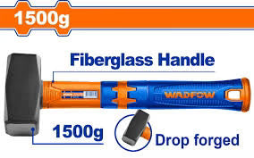 WADFOW 1500g Stoning Hammer Drop Forged Steel Head Fiberglass Handle Heavy Duty 1.5kg Club Lump Hammer WHM2315 Wadfow