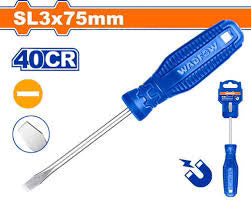 WADFOW 3.0mm x 75mm Slotted Flat Head Screwdriver with Magnetic Tip WSD3233