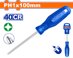 WADFOW PH1 x 100mm Phillips Cross Head Screwdriver with Magnetic Tip WSD2214