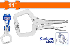 WADFOW 11 Inch C Clamp Locking Pliers with Swivel Pads Carbon Steel Heavy Duty Vice Grip WLP4111 Wadfow