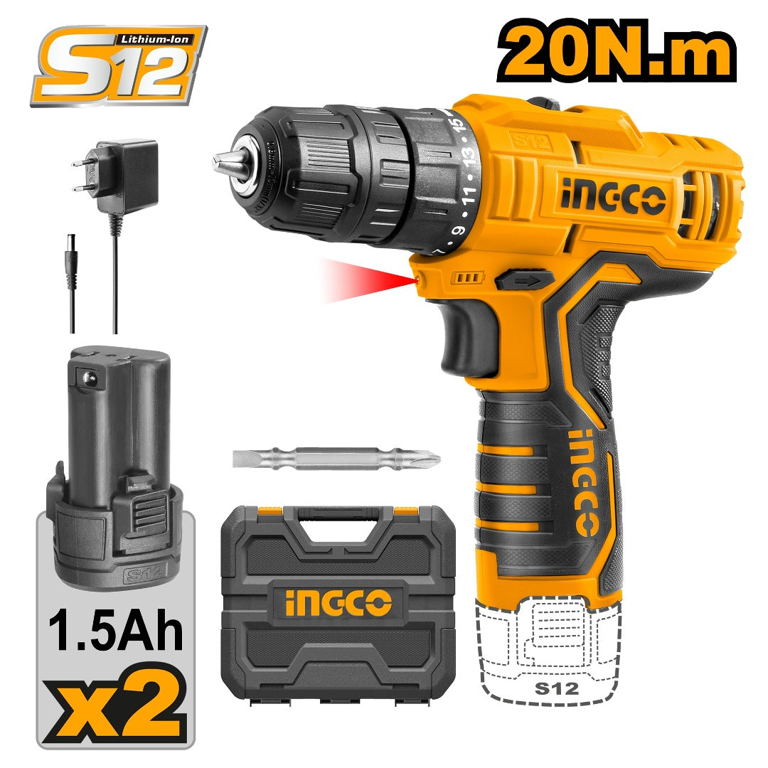 Ingco  Lithium-Ion Cordless Drill CDLI12208