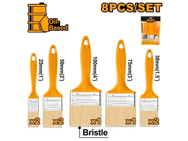 Ingco 8pcs Paint Brush Set CHPTB7860801