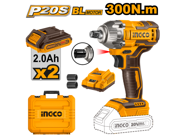 Ingco Lithium-Ion Impact Wrench CIWLI2038