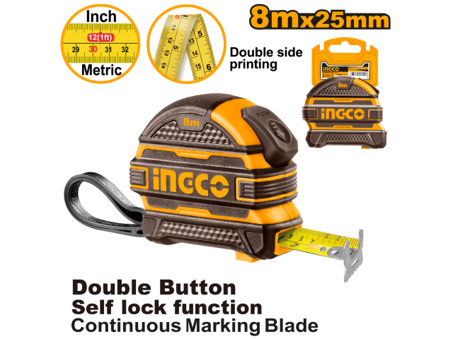 Ingco  Steel Measuring Tape HSMT08825