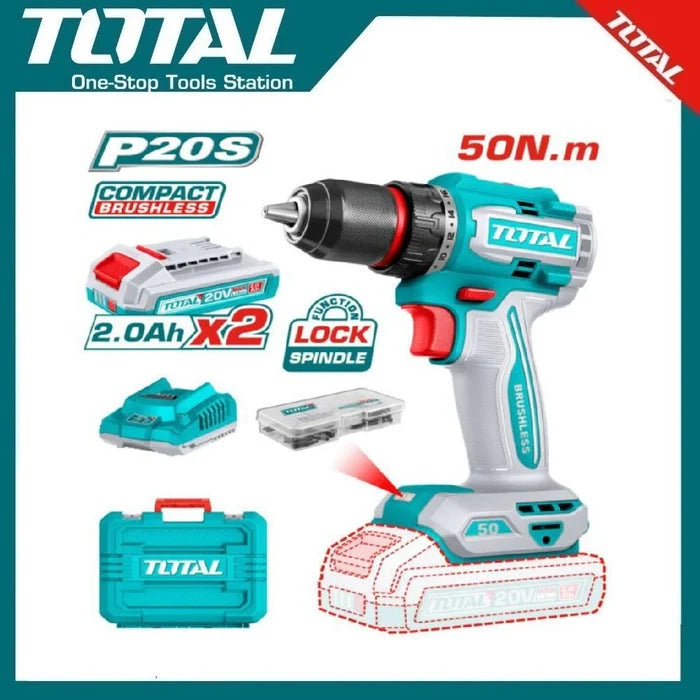 Total 20V Brushless Cordless Drill 50Nm | TDLI205062 Total