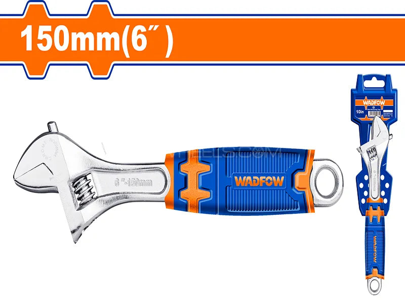 WADFOW 6-Inch 150mm Ergonomic Cushion Grip Adjustable Wrench Carbon Steel Shifter WAW2206 Wadfow